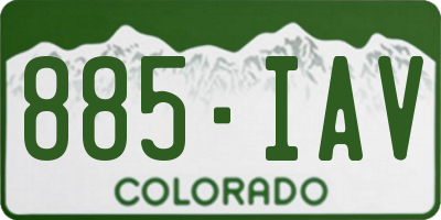 CO license plate 885IAV