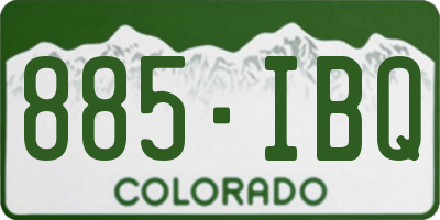 CO license plate 885IBQ