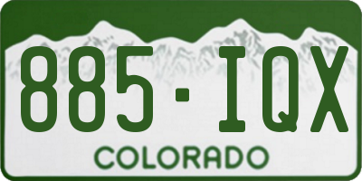 CO license plate 885IQX