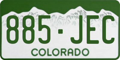 CO license plate 885JEC