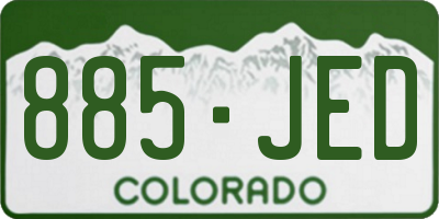CO license plate 885JED