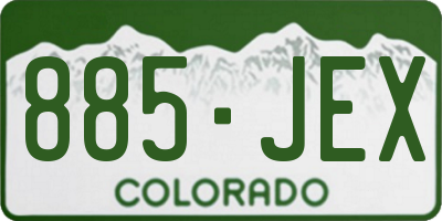 CO license plate 885JEX