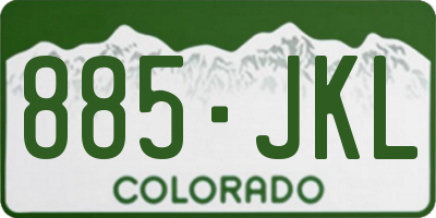 CO license plate 885JKL