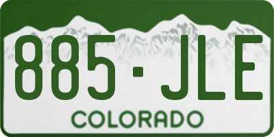 CO license plate 885JLE