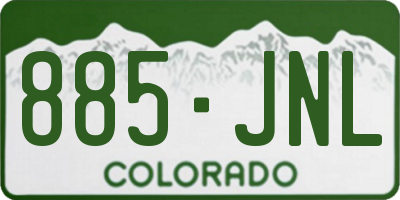 CO license plate 885JNL