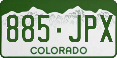CO license plate 885JPX