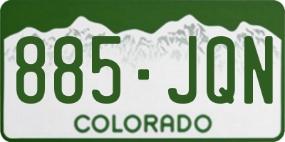 CO license plate 885JQN