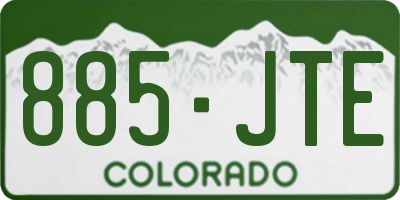 CO license plate 885JTE