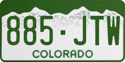 CO license plate 885JTW