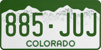 CO license plate 885JUJ