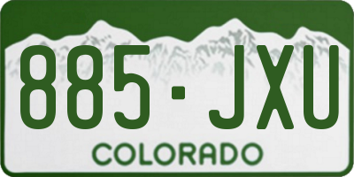 CO license plate 885JXU