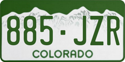 CO license plate 885JZR