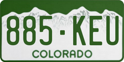 CO license plate 885KEU