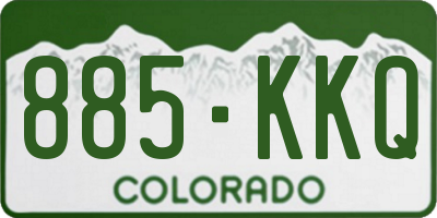 CO license plate 885KKQ