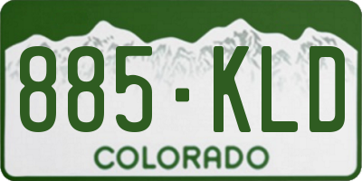 CO license plate 885KLD
