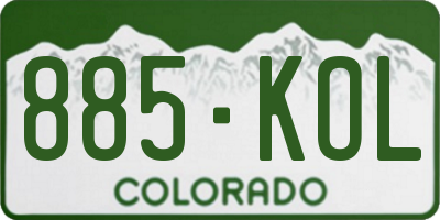 CO license plate 885KOL