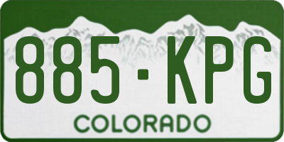 CO license plate 885KPG