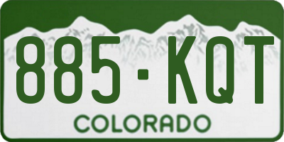 CO license plate 885KQT