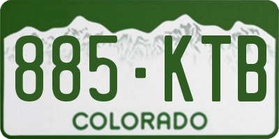 CO license plate 885KTB