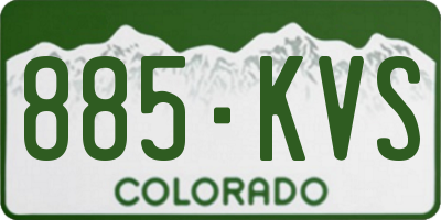 CO license plate 885KVS