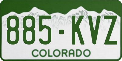 CO license plate 885KVZ
