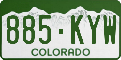 CO license plate 885KYW