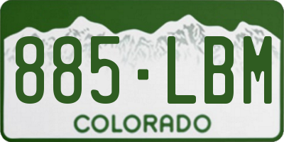 CO license plate 885LBM