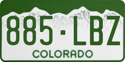 CO license plate 885LBZ