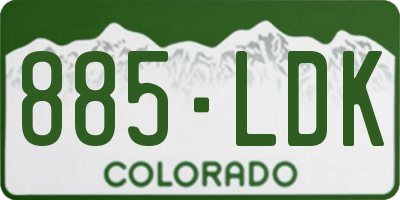 CO license plate 885LDK