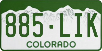CO license plate 885LIK