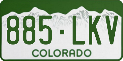 CO license plate 885LKV
