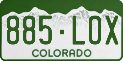 CO license plate 885LOX