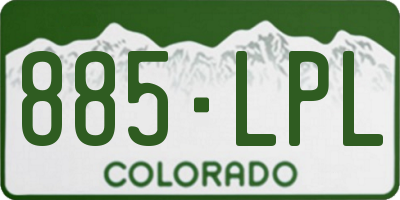 CO license plate 885LPL