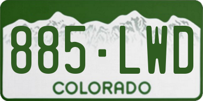 CO license plate 885LWD
