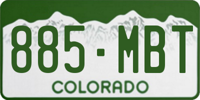 CO license plate 885MBT