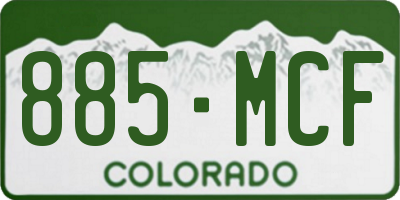 CO license plate 885MCF