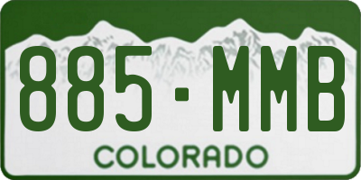 CO license plate 885MMB