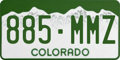 CO license plate 885MMZ