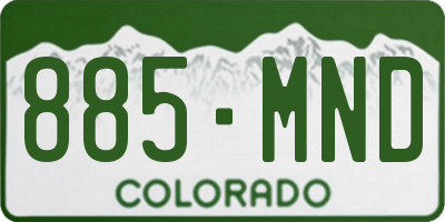 CO license plate 885MND
