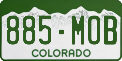 CO license plate 885MOB