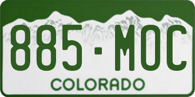 CO license plate 885MOC