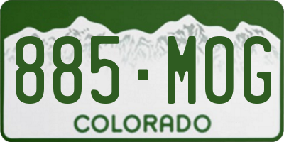 CO license plate 885MOG