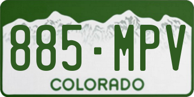 CO license plate 885MPV