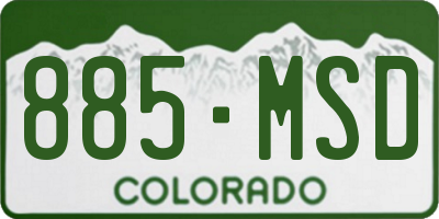 CO license plate 885MSD