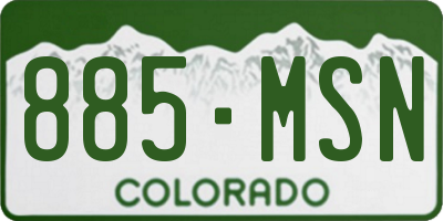 CO license plate 885MSN