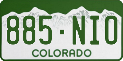 CO license plate 885NIO