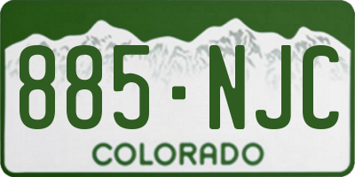 CO license plate 885NJC