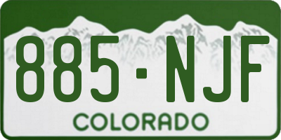 CO license plate 885NJF