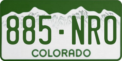 CO license plate 885NRO
