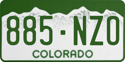 CO license plate 885NZO